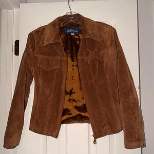 Express Brown Suede Jean Jacket